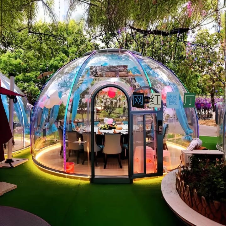 camping dining dome tent or dome houses and restaurant