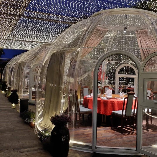 camping dining dome tent or dome houses and restaurant